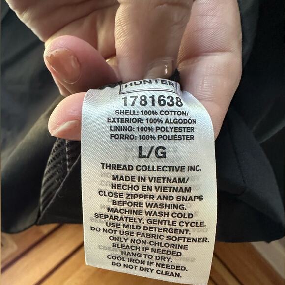 Hunter Women’s Water Wind Resistant Rain Cotton Jacket New Large - Picture 6 of 12